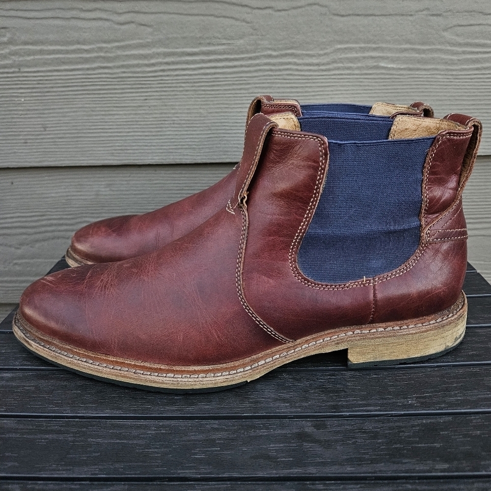 Florsheim Cabin Gore Boot In Chestnut Brown Pull On Leather Shoes Mens Size 10 D - Picture 7 of 16